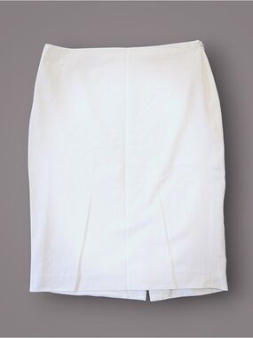 Lauren Ralph Lauren White Pencil Skirt Womens Size 2 Knee Length office zip back